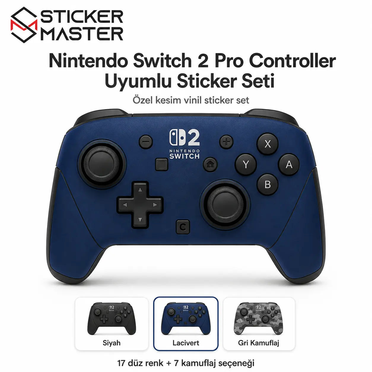 Nintendo Switch 2 Pro Controller Uyumlu Sticker Seti clean
