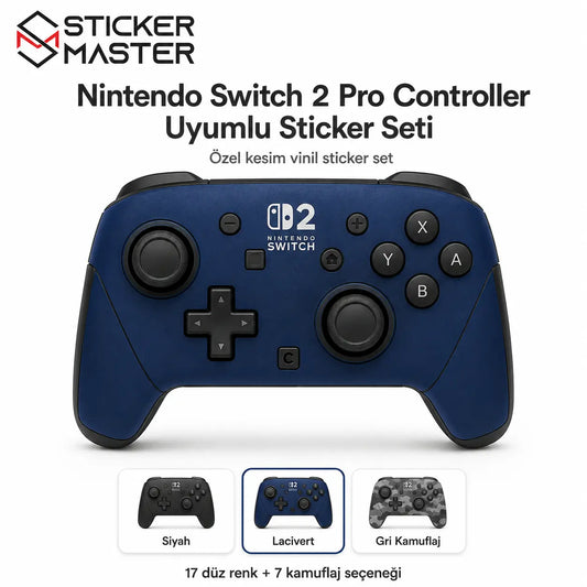 Nintendo Switch 2 Pro Controller Uyumlu Sticker Seti clean