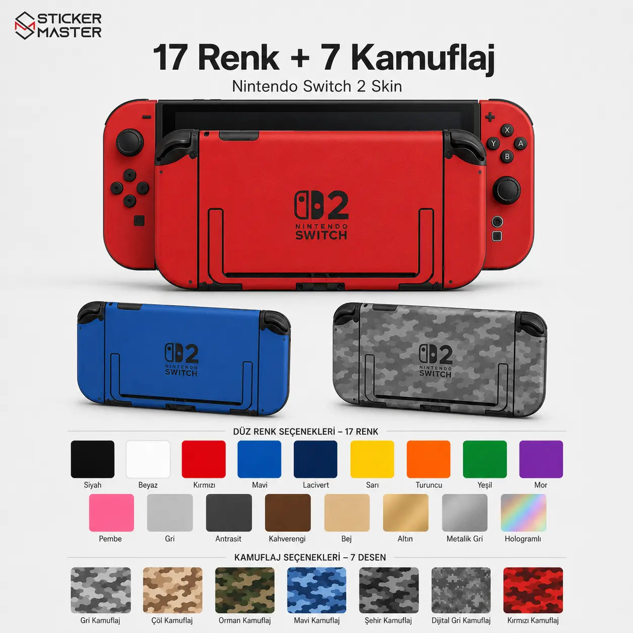Nintendo Switch 2 Uyumlu Skin Sticker Seti ads and detaylar