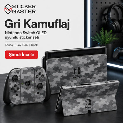 Nintendo Switch OLED Uyumlu Skin Sticker Seti ads