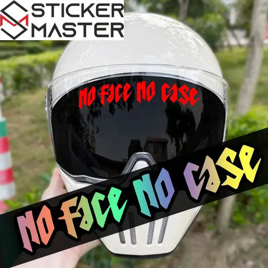 No Face No Case Sticker | Kask Vizörü ve Motor İçin Holografik Decal (18x3 cm) Sticker Master