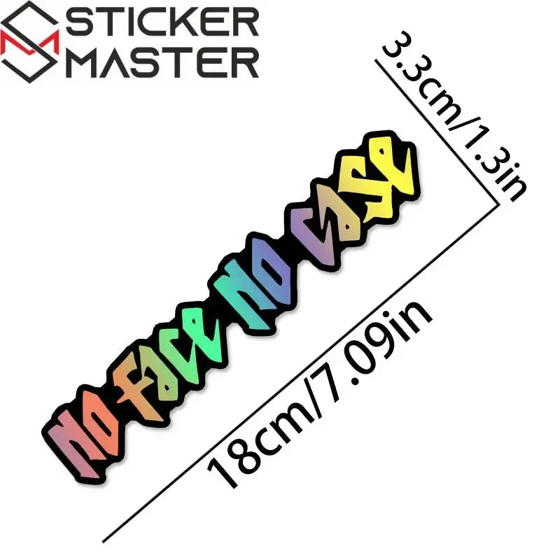 No Face No Case Sticker | Kask Vizörü ve Motor İçin Holografik Decal (18x3 cm) Sticker Master