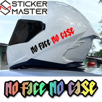 No Face No Case Sticker | Kask Vizörü ve Motor İçin Holografik Decal (18x3 cm) Sticker Master