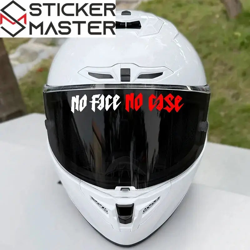 No Face No Case Sticker | Kask Vizörü ve Motor İçin Holografik Decal (18x3 cm) Sticker Master