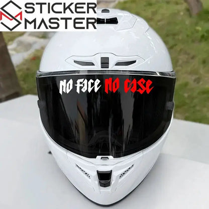 No Face No Case Sticker | Kask Vizörü ve Motor İçin Holografik Decal (18x3 cm) Sticker Master
