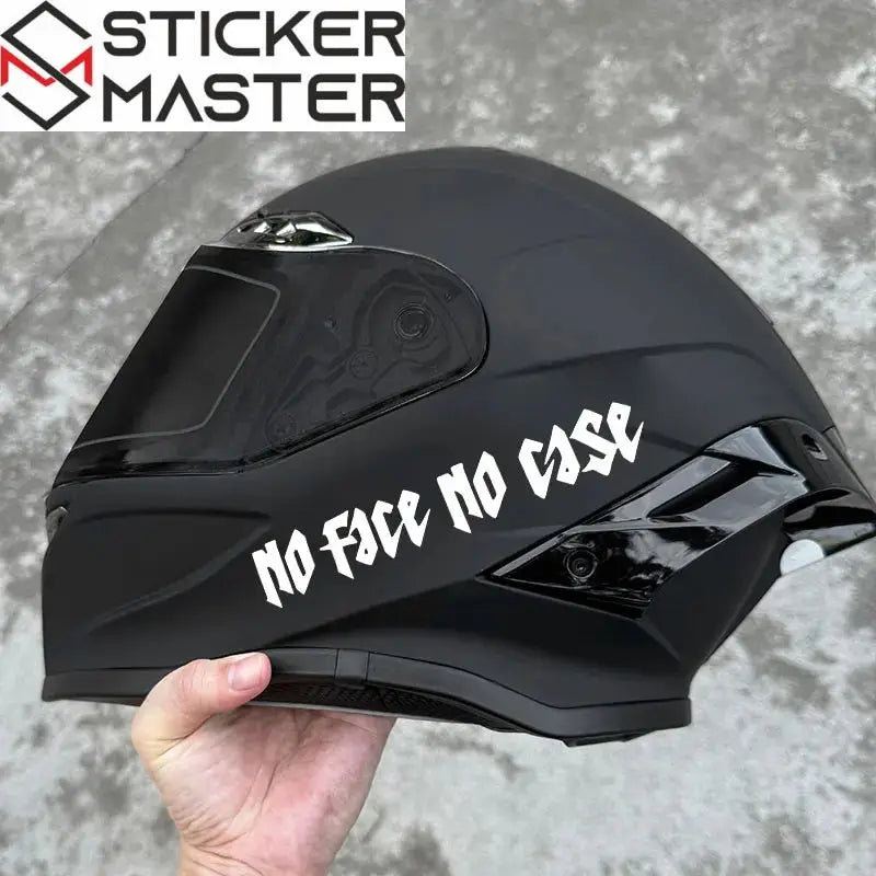 No Face No Case Sticker | Kask Vizörü ve Motor İçin Holografik Decal (18x3 cm) Sticker Master
