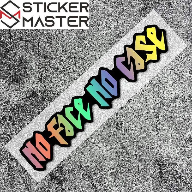 No Face No Case Sticker | Kask Vizörü ve Motor İçin Holografik Decal (18x3 cm) Sticker Master