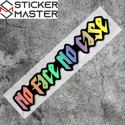 No Face No Case Sticker | Kask Vizörü ve Motor İçin Holografik Decal (18x3 cm) Sticker Master