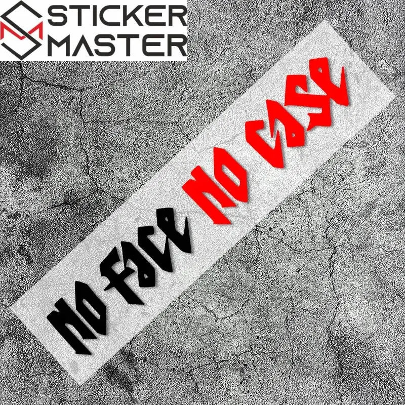 No Face No Case Sticker | Kask Vizörü ve Motor İçin Holografik Decal (18x3 cm) Sticker Master