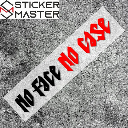 No Face No Case Sticker | Kask Vizörü ve Motor İçin Holografik Decal (18x3 cm) Sticker Master