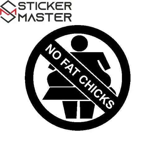 Sticker Master No Fat Chick Şişman Kız Binemez Motor, Kask, Laptop, Araba, Oto Araç İçin Dayanıklı Etiket Decal