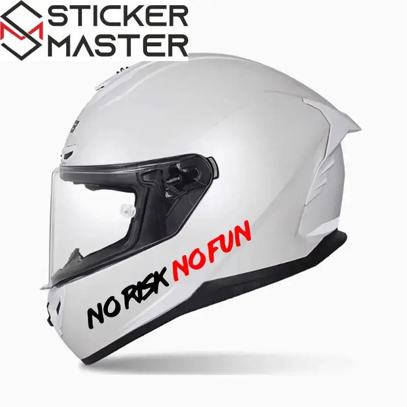 No Risk No Fun Sticker | Motosiklet Kask Vizörü ve Grenaj Yazısı (22x2.4cm) Sticker Master
