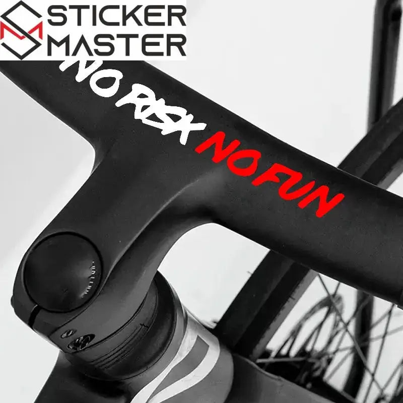 No Risk No Fun Sticker | Motosiklet Kask Vizörü ve Grenaj Yazısı (22x2.4cm) Sticker Master