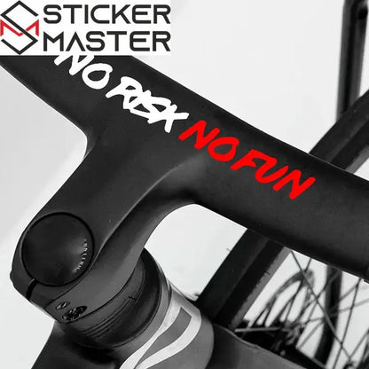 No Risk No Fun Sticker | Motosiklet Kask Vizörü ve Grenaj Yazısı (22x2.4cm) Sticker Master