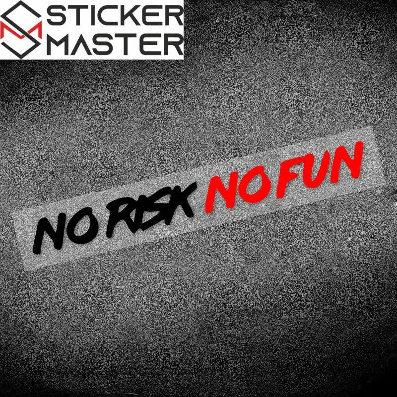 No Risk No Fun Sticker | Motosiklet Kask Vizörü ve Grenaj Yazısı (22x2.4cm) Sticker Master