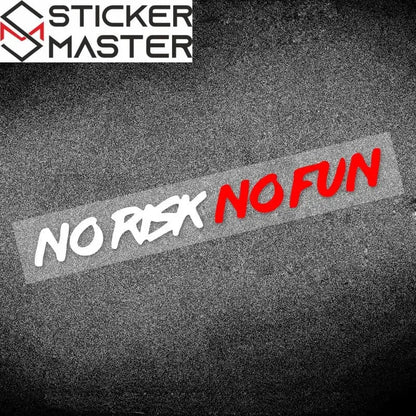 No Risk No Fun Sticker | Motosiklet Kask Vizörü ve Grenaj Yazısı (22x2.4cm) Sticker Master