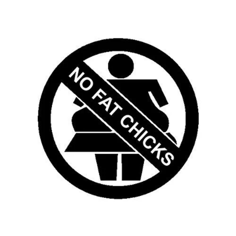 Sticker Master No Fat Chick Şişman Kız Binemez Sticker Motor, Kask, Laptop, Araba, Oto Araç İçin Dayanıklı Etiket Decal