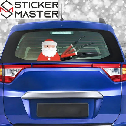 Noel Baba Silecek Sticker | Hareketli Arka Cam Yılbaşı Dekoru Sticker Master