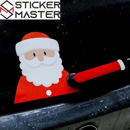Noel Baba Silecek Sticker | Hareketli Arka Cam Yılbaşı Dekoru Sticker Master