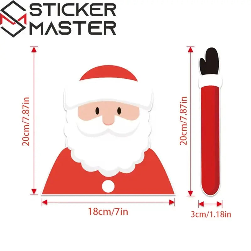 Noel Baba Silecek Sticker | Hareketli Arka Cam Yılbaşı Dekoru Sticker Master