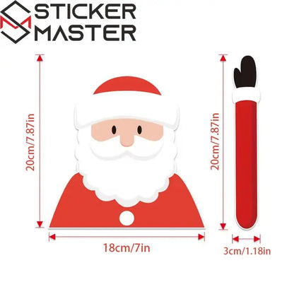Noel Baba Silecek Sticker | Hareketli Arka Cam Yılbaşı Dekoru Sticker Master