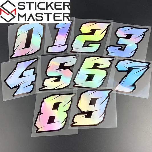 Numara Sticker | 0-9 Arası Yarış Tarzı Holografik Decal (5-10 cm) Sticker Master