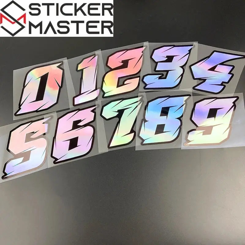 Numara Sticker | 0-9 Arası Yarış Tarzı Holografik Decal (5-10 cm) Sticker Master
