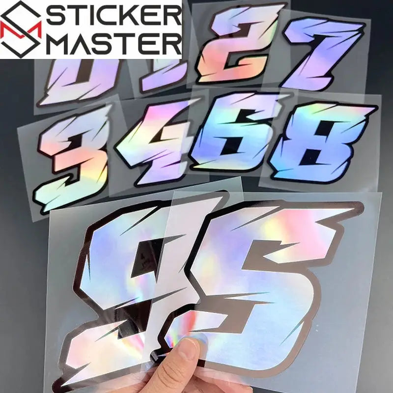 Numara Sticker | 0-9 Arası Yarış Tarzı Holografik Decal (5-10 cm) Sticker Master