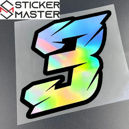 Numara Sticker | 0-9 Arası Yarış Tarzı Holografik Decal (5-10 cm) Sticker Master