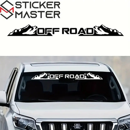 Sticker Master OFF ROAD Ön Cam Stickerı | Dağ Temalı Arazi Aracı Çıkartması - Sticker Master