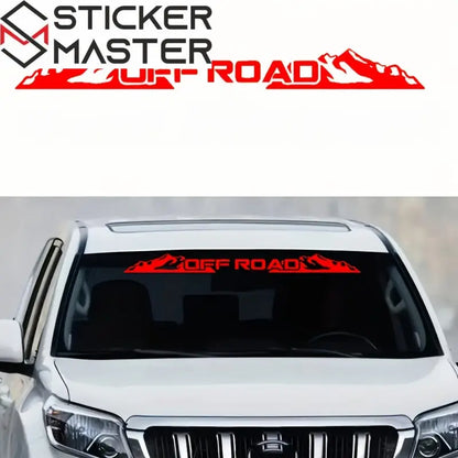 Sticker Master OFF ROAD Ön Cam Stickerı | Dağ Temalı Arazi Aracı Çıkartması - Sticker Master