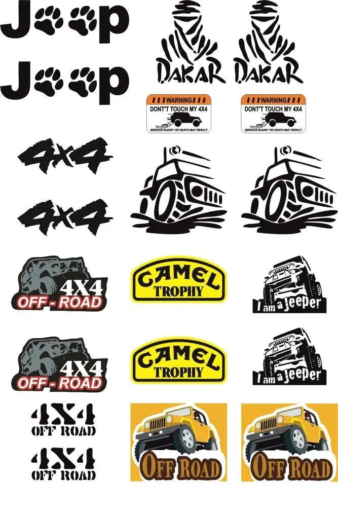 Sticker Master Off Road Set Sticker Seti Motor, Kask, Laptop, Araba, Oto Araç İçin Dayanıklı Etiket Decal