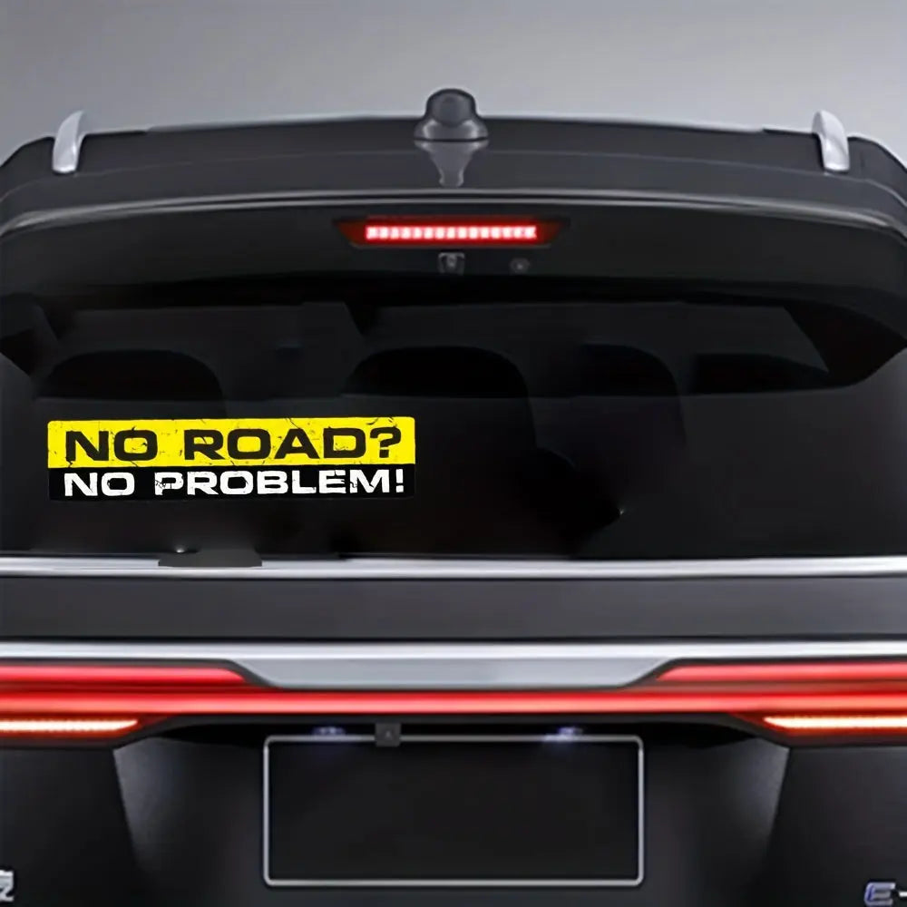 Sticker Master "NO ROAD? NO PROBLEM!" Off-Road Sticker | Komik Arazi Aracı Tampon Çıkartması - Sticker Master