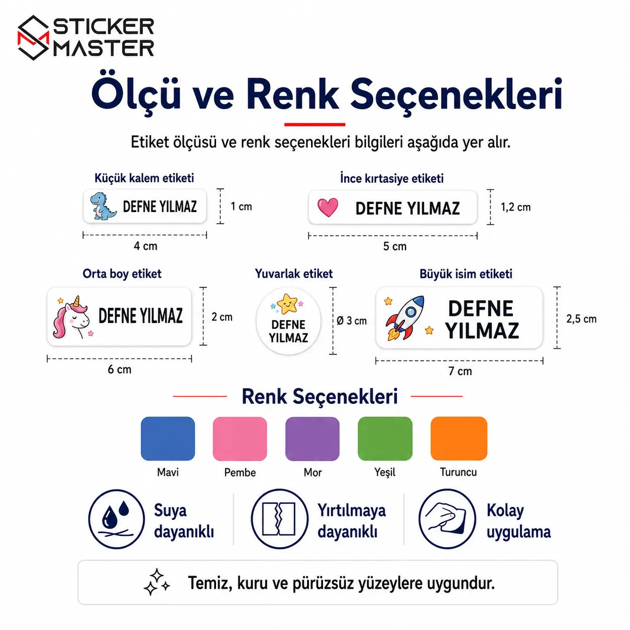 Okula Donus Kisiye Ozel Isim Etiket Seti 48 Parca detaylar