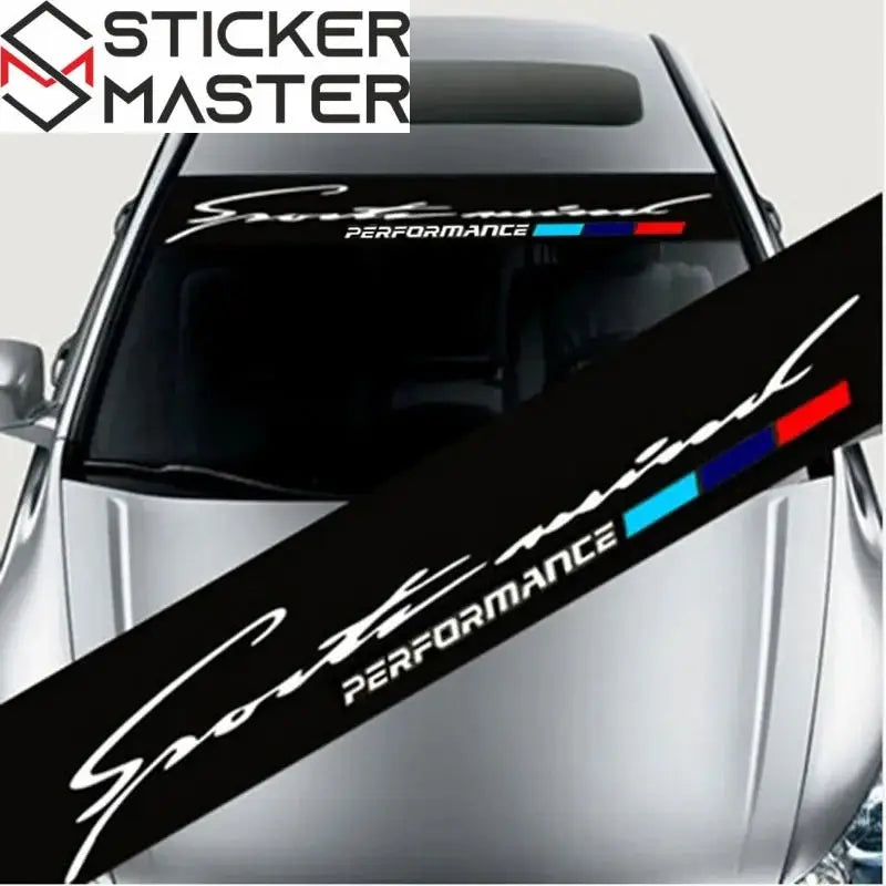 Ön Cam Sticker | BMW Uyumlu Sports Mind Güneşlik Banner (130 cm) Sticker Master