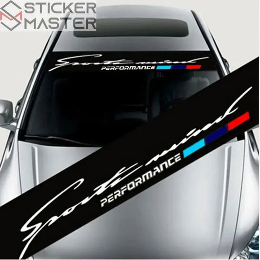 Ön Cam Sticker | BMW Uyumlu Sports Mind Güneşlik Banner (130 cm) Sticker Master