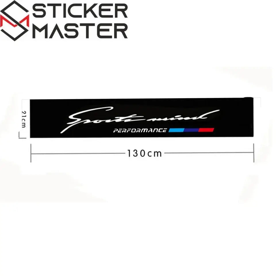 Ön Cam Sticker | BMW Uyumlu Sports Mind Güneşlik Banner (130 cm) Sticker Master