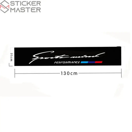 Ön Cam Sticker | BMW Uyumlu Sports Mind Güneşlik Banner (130 cm) Sticker Master