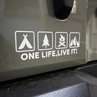 One Life Live It Sticker Kamp ve Macera Çıkartması | Sticker Master