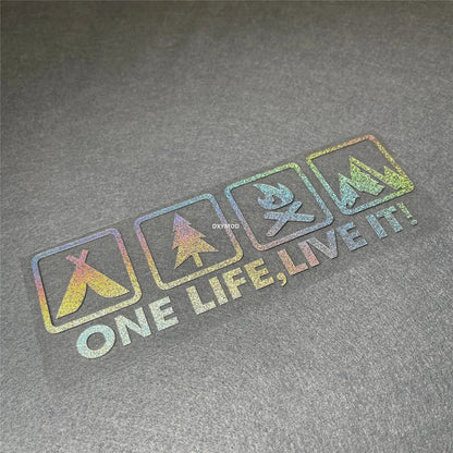 One Life, Live It! Kamp ve Macera Stickerı | Sticker Master Sticker Master