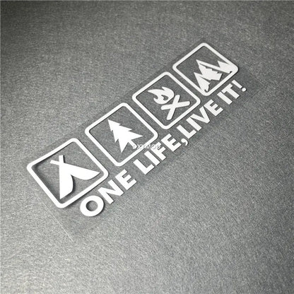 One Life, Live It! Kamp ve Macera Stickerı | Sticker Master Sticker Master