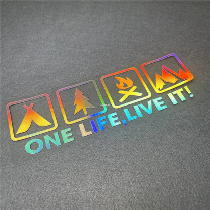 One Life, Live It! Kamp ve Macera Stickerı | Sticker Master Sticker Master