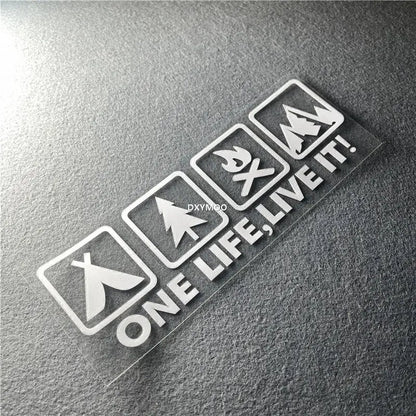 One Life, Live It! Kamp ve Macera Stickerı | Sticker Master Sticker Master