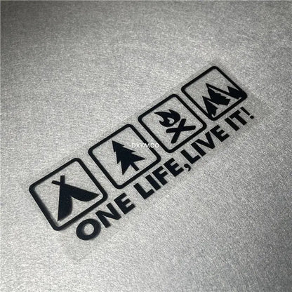 One Life, Live It! Kamp ve Macera Stickerı | Sticker Master Sticker Master