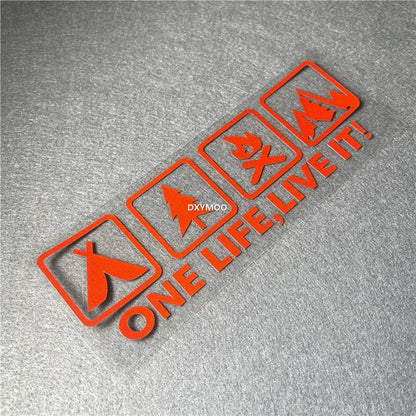 One Life, Live It! Kamp ve Macera Stickerı | Sticker Master Sticker Master