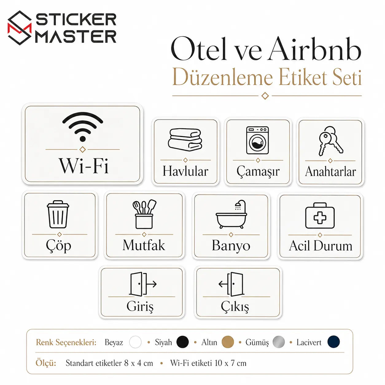 Otel ve Airbnb Duzenleme Etiket Seti
