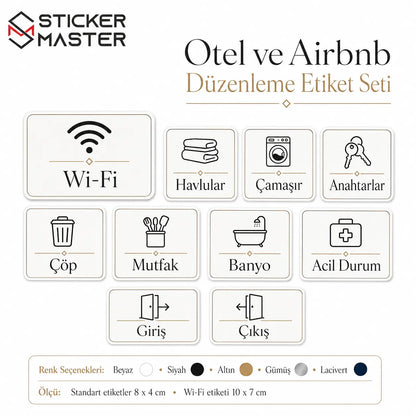 Otel ve Airbnb Duzenleme Etiket Seti
