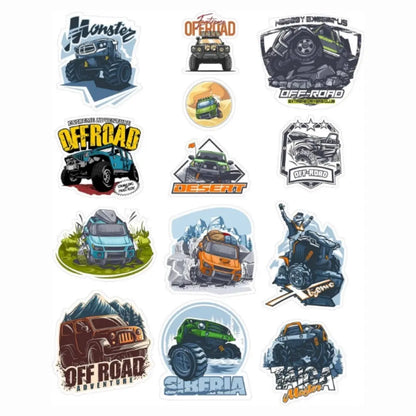 Sticker Master Sticker Oto Off Road 4x4 Sticker Seti Motor, Kask, Laptop, Araba, Oto Araç İçin Dayanıklı Etiket Decal 13 Adet 10 Cm Sticker Master