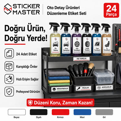 Oto Detay Urunleri Duzenleme Etiket Seti 24 Parca ads