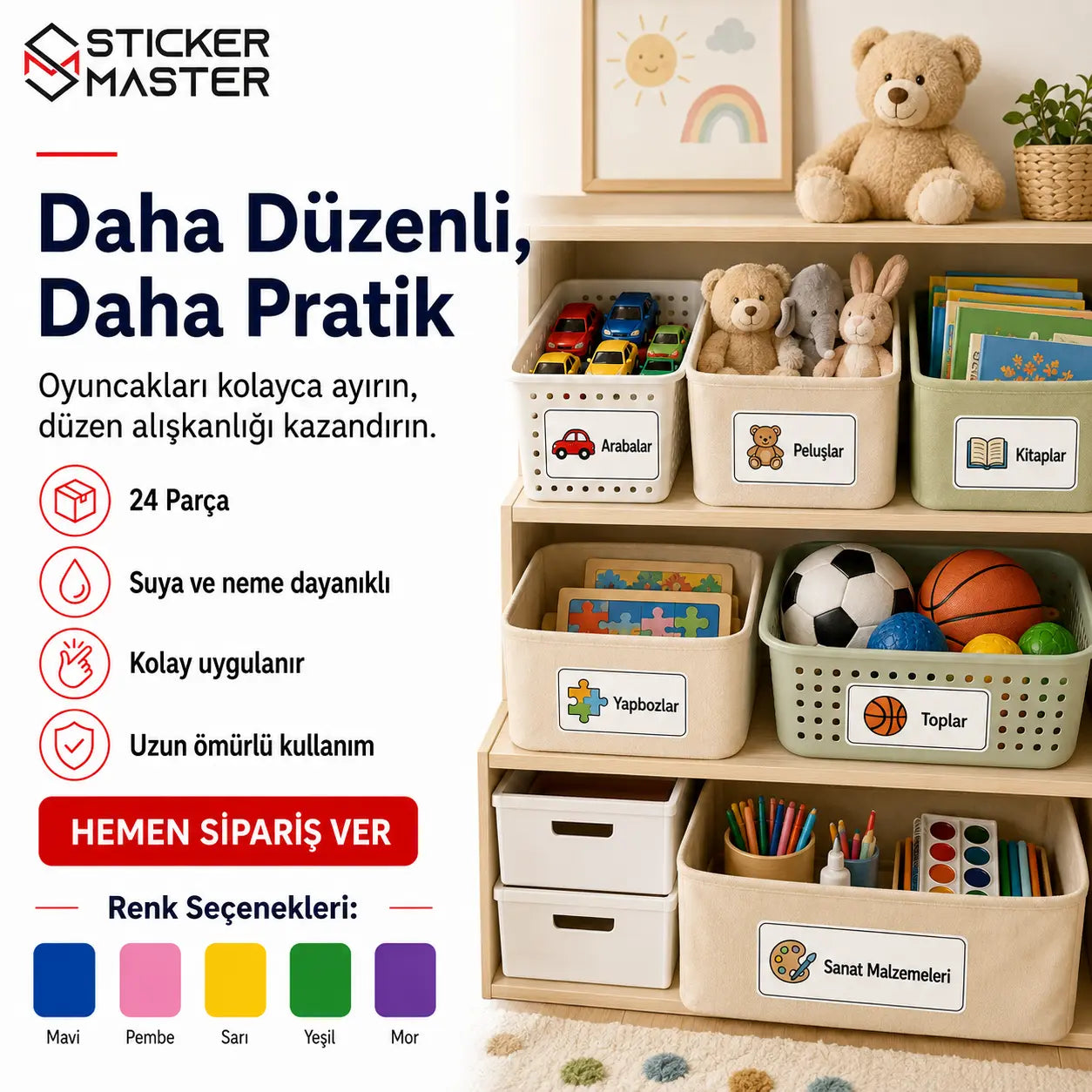 Oyuncak Kutusu Duzenleme Etiket Seti 24 Parca ads